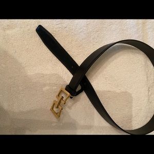 Salvatore Feragamo black belt w/ gold clasp.